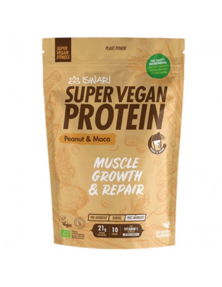  Super Vegan Protein Fitness Cacahuete-Maca 350Gr Iswari