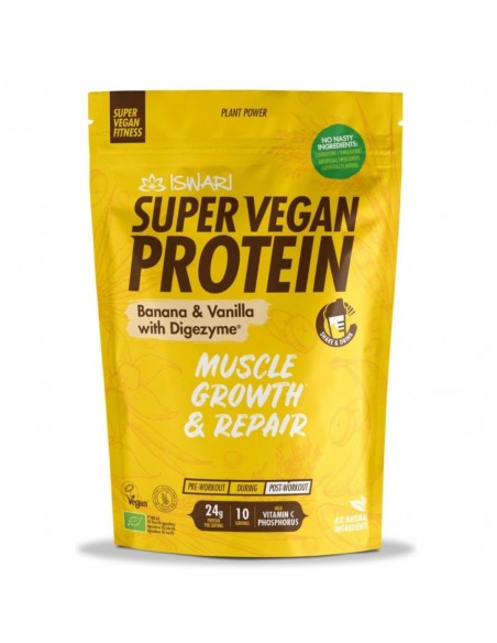 Super Vegan Protein Fitness Platano-Vainilla 350Gr Iswari