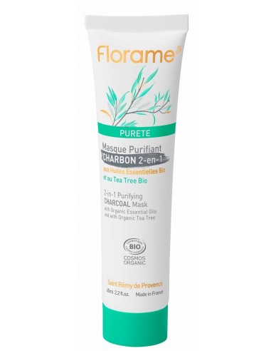 Máscara purificante carbón 2 en 1 Pureté 65 ml. Florame