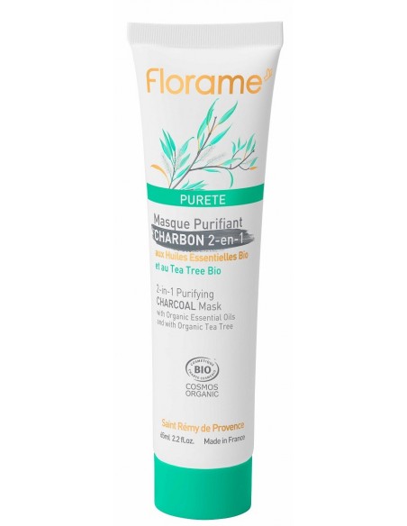 Máscara purificante carbón 2 en 1 Pureté 65 ml. Florame