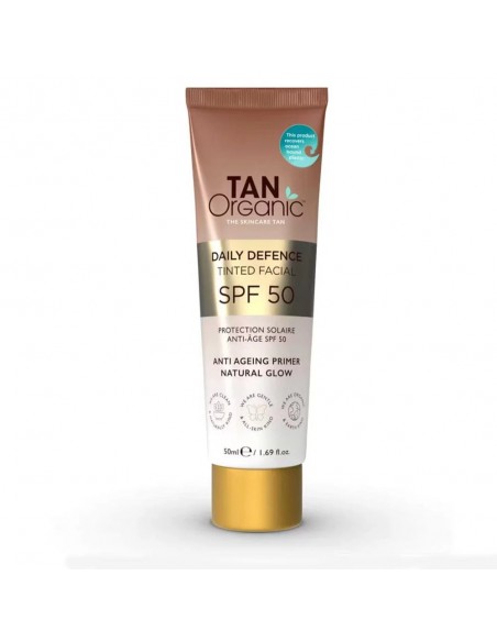 Protector solar facial SPF 50 con color 50 ml Tanorganic