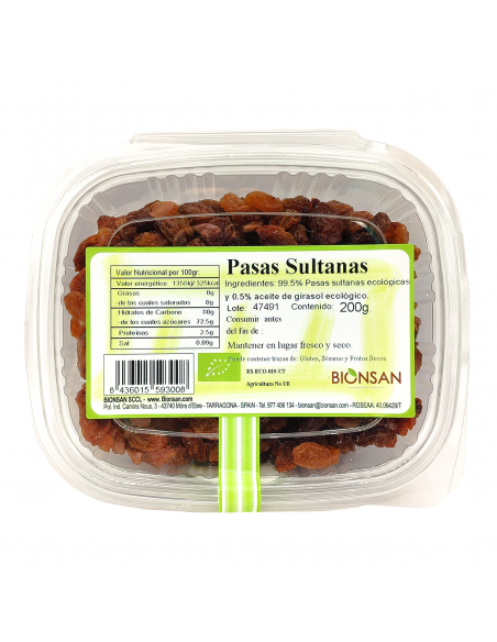 copy of Pasas Sultanas Ecológicas 200gr Bionsan