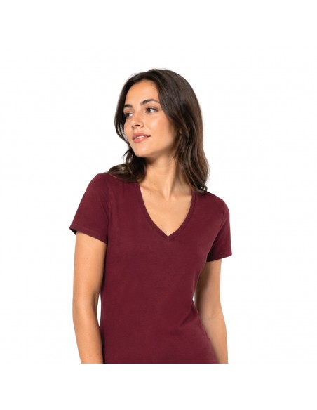 Camiseta cuello de pico BIO Mujer Natuhral