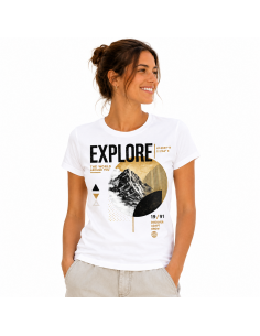 Camiseta de algodón orgánico mujer "Explore" Natuhral