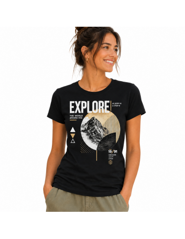 Camiseta de algodón orgánico mujer "Explore" Natuhral