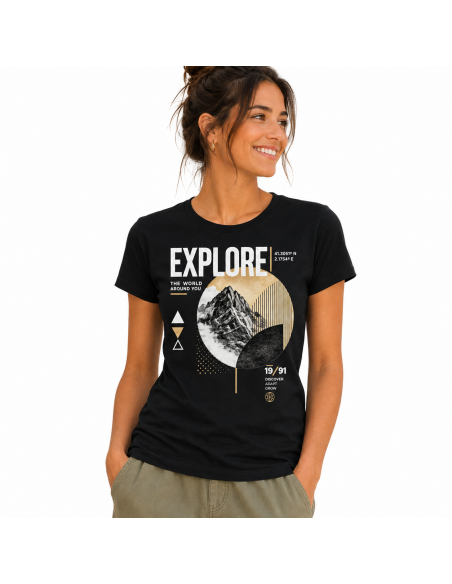 Camiseta de algodón orgánico mujer "Explore" Natuhral