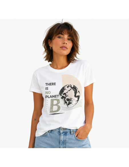 Camiseta de algodón orgánico mujer "No Planet B" Natuhral